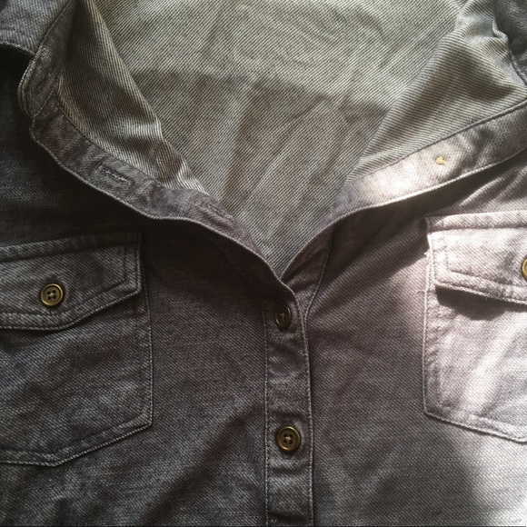 Soft button down collared denim style shirt - Picture 4 of 5